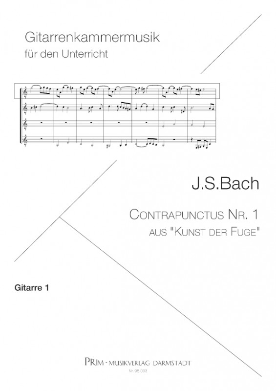 Johann Seb. Bach Contrapunctus Nr. 1 Stimmensatz