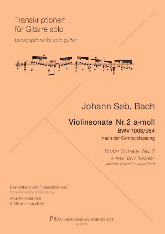 Johann Seb. Bach Violinsonate Nr. 2 a-moll BWV 1003/964