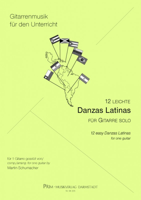 12 Danzas Latinas für 1 Gitarre
