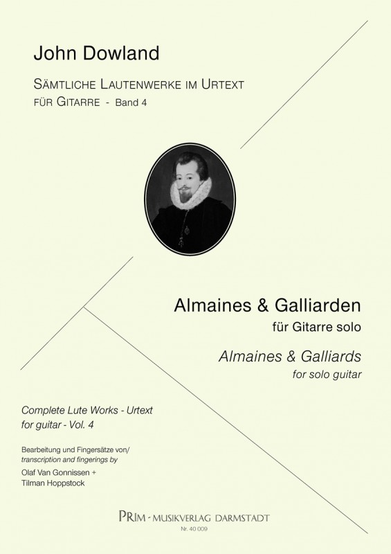 J. Dowland Almaines + Galliarden gesetzt für Gitarre solo